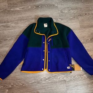 NWT Northface Cragmont Fleece Lapis Blue/Ponderosa Green/Cnor Button Up